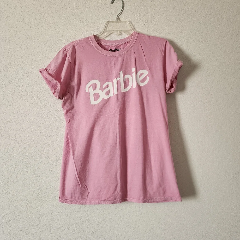 Barbie x Love Tribe Pink Women's T-Shirt Size Small - Picture 1 of 5